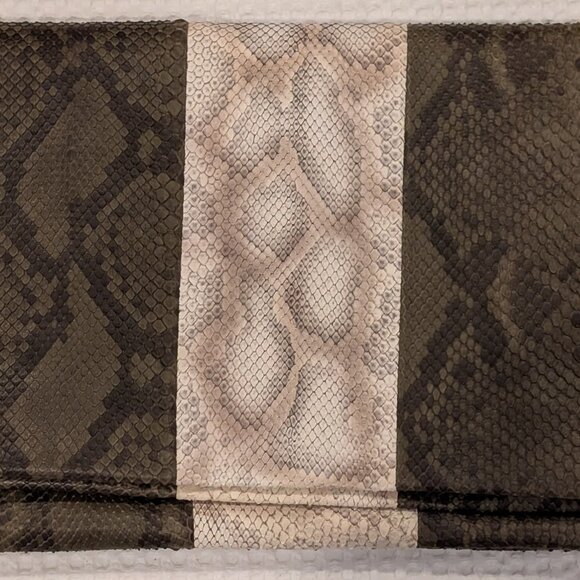 Handbags - Italian Leather Clutch – Soft, Snakeskin, Magnetic Foldover, Unused Interior